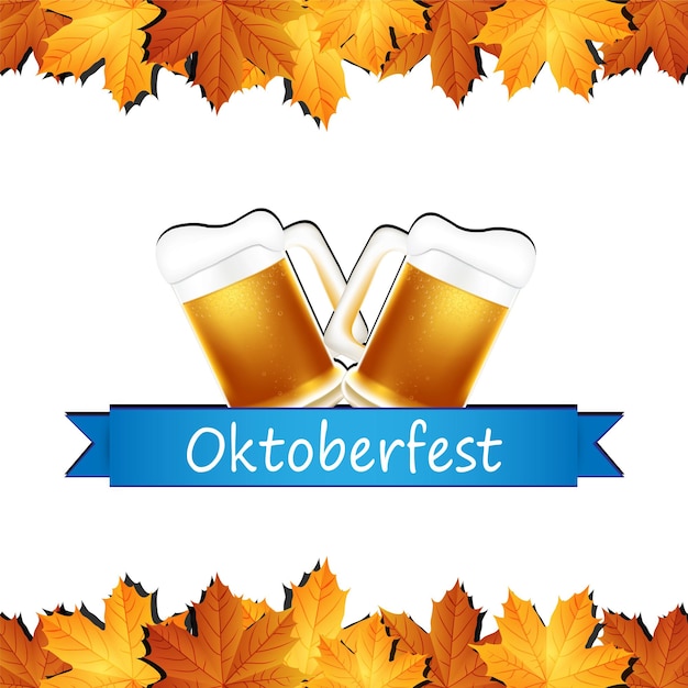 Vector oktoberfest celebration-ontwerp met bier