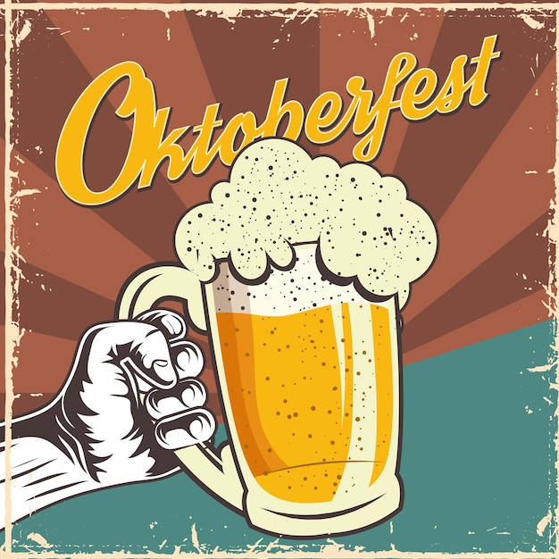 Oktoberfest celebration poster with jar