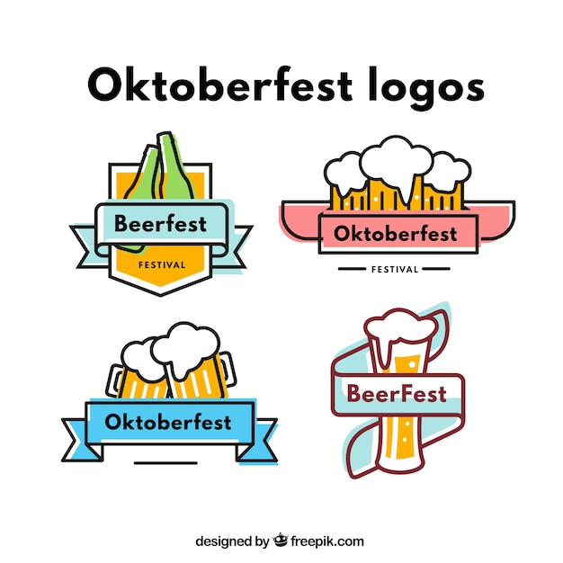 Oktoberfest colourful logos