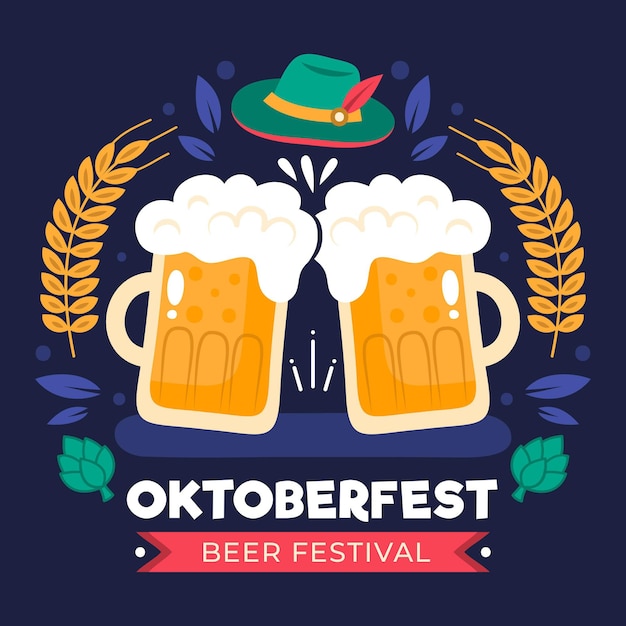 Oktoberfest concept in flat design