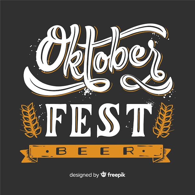 Vector oktoberfest concept with lettering background