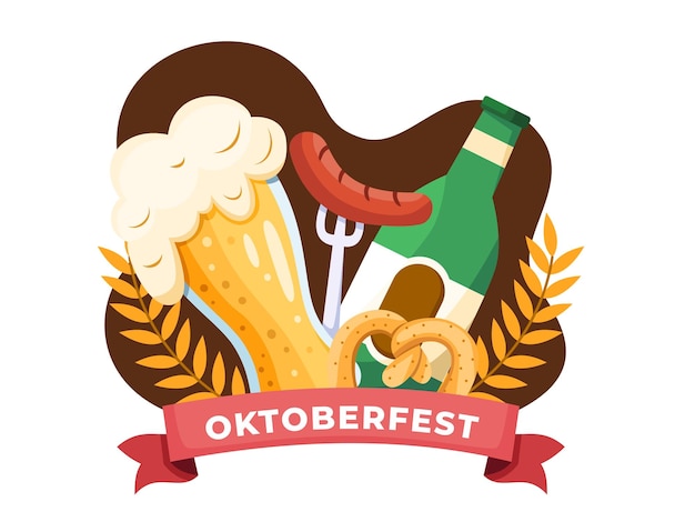 Oktoberfest Duitsland Bierfestival Illustratie Cartoon