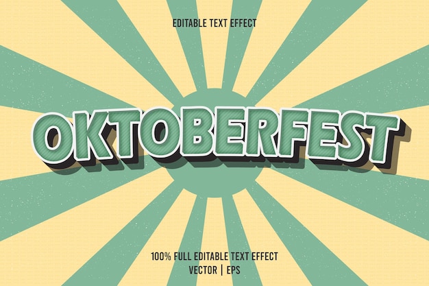 Oktoberfest editable text effect 3 dimension emboss vintage style