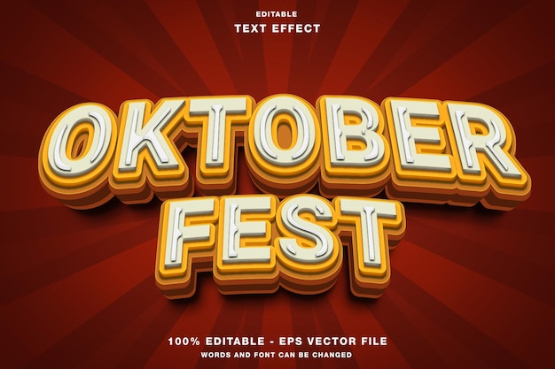 Vettore effetto testo modificabile dell'oktoberfest