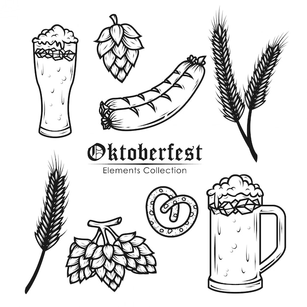 Vector oktoberfest elements collection