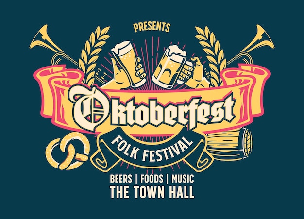 Oktoberfest event party vintage design