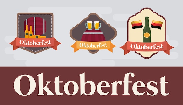 Progettazione di festival di oktoberfest con il vizio del vecto dell'icona