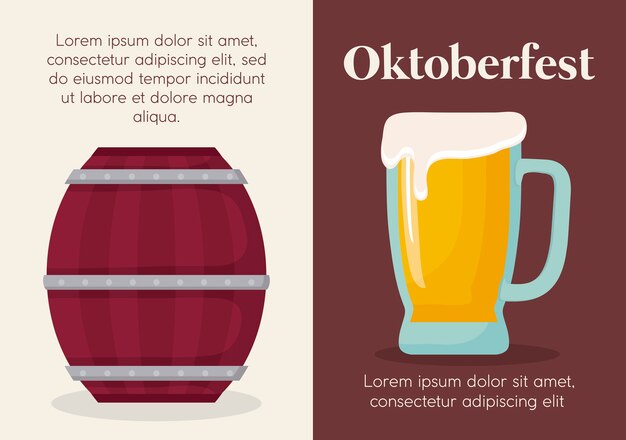 Vector oktoberfest festival ontwerp met pictogram vectot ilustration