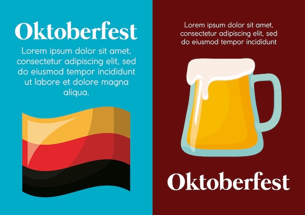 Oktoberfest festival ontwerp met pictogram vectot ilustration