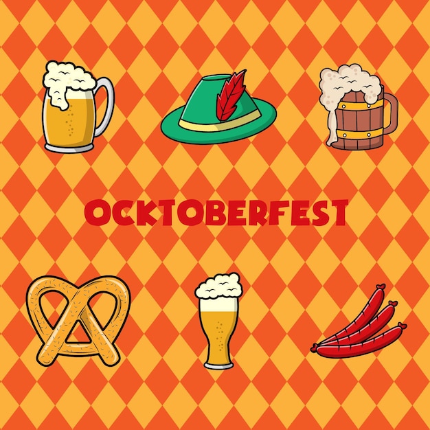 Oktoberfest festivalconcept. vintage vector kleur illustratie ontwerp.