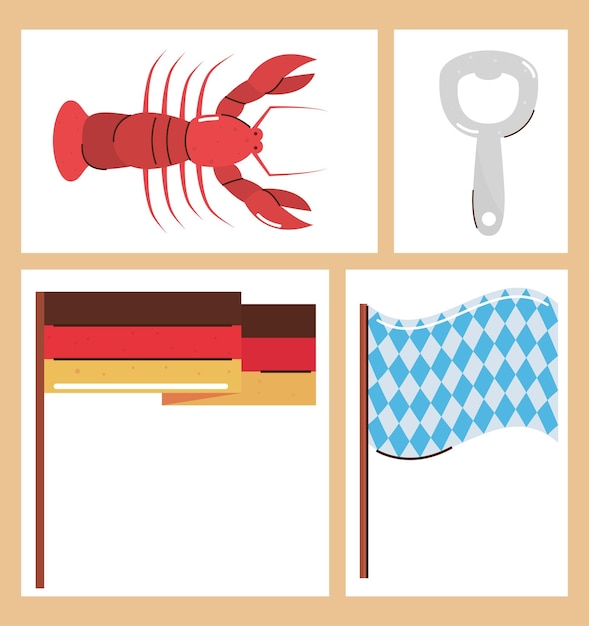 Vector oktoberfest flags icons