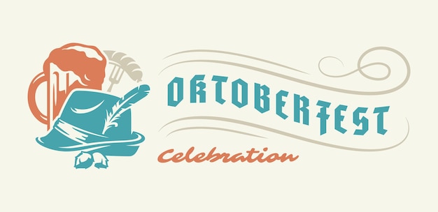 Oktoberfest flyer of banner retro typografie vector sjabloon ontwerp willkommen zum uitnodiging bier festival viering.