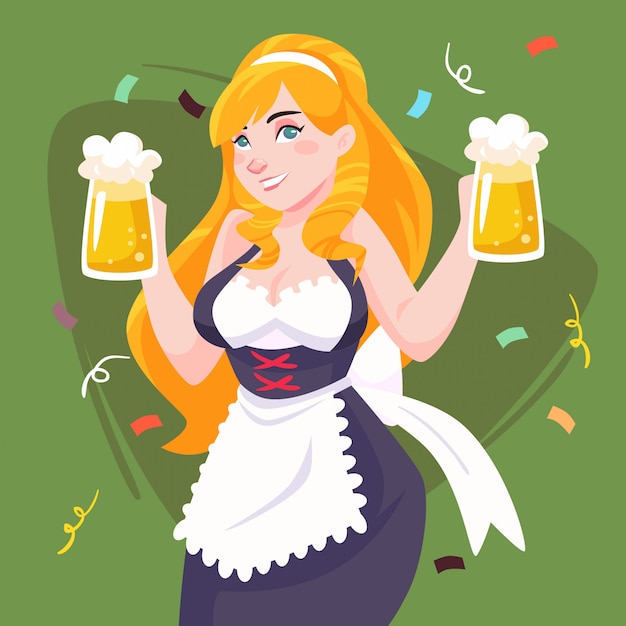 Vettore oktoberfest girl