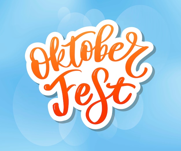 Oktoberfest handgeschreven letters. Oktoberfest typografie voor wenskaarten en poster. Bierfestival vector banner. Ontwerpsjabloon viering. Vector illustratie.