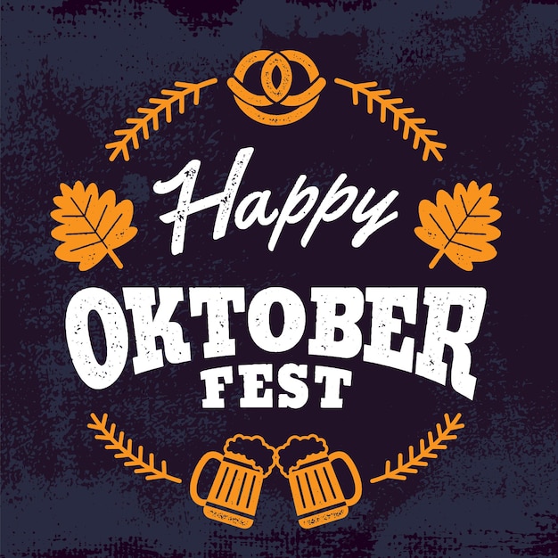 Vector oktoberfest handwritten typography beer festival celebrated in october in germanyxa