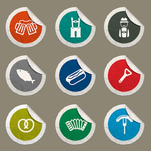 Oktoberfest icons set for web sites and user interface