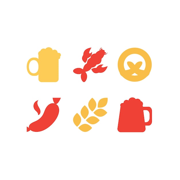 Oktoberfest icons set
