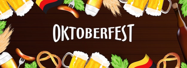 Vector oktoberfest-kopbal of bannerontwerp.