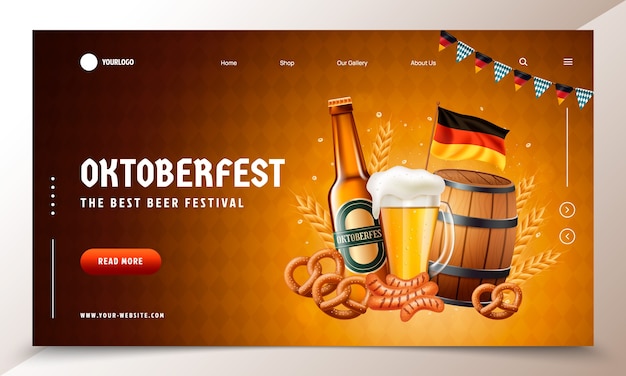 oktoberfest landing page in realisty style