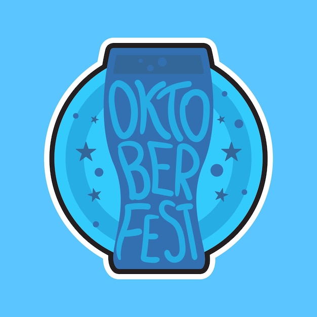 oktoberfest lettering. beer festival handmade design element for badge, sticker, poster and print, t-shirt, apparel. vector
