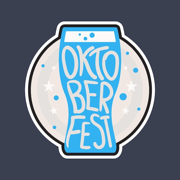 Oktoberfest Lettering Beer festival handmade design element for badge sticker poster and print tshirt apparel Vector