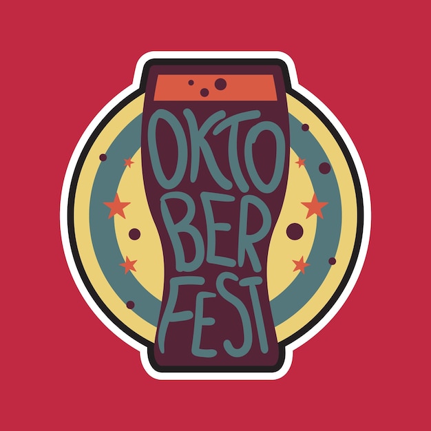 オクトーバーフェスト (Oktoberfest) ビールフェスティバル (Beer Festival) バッジステッカーポスタープリントTシャツ衣装の手作りデザイン要素ベクトル
