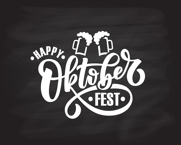 Oktoberfest logotype vector illustration Festival celebration design on textured background EPS 10