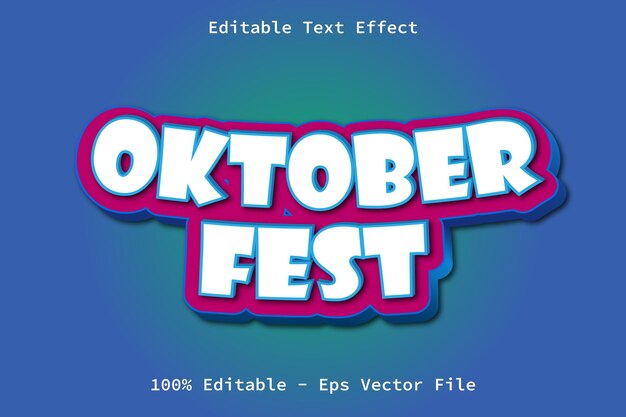 Oktoberfest met bewerkbaar teksteffect in moderne cartoonstijl