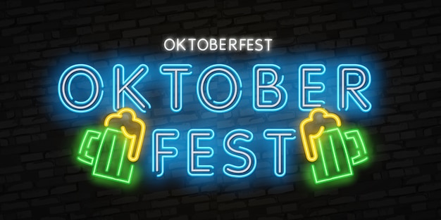 Oktoberfest neon effect stijl