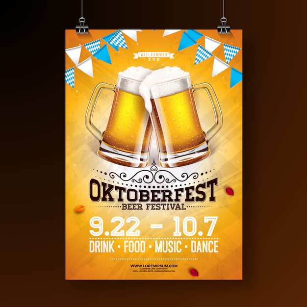 Vector oktoberfest partij poster illustratie