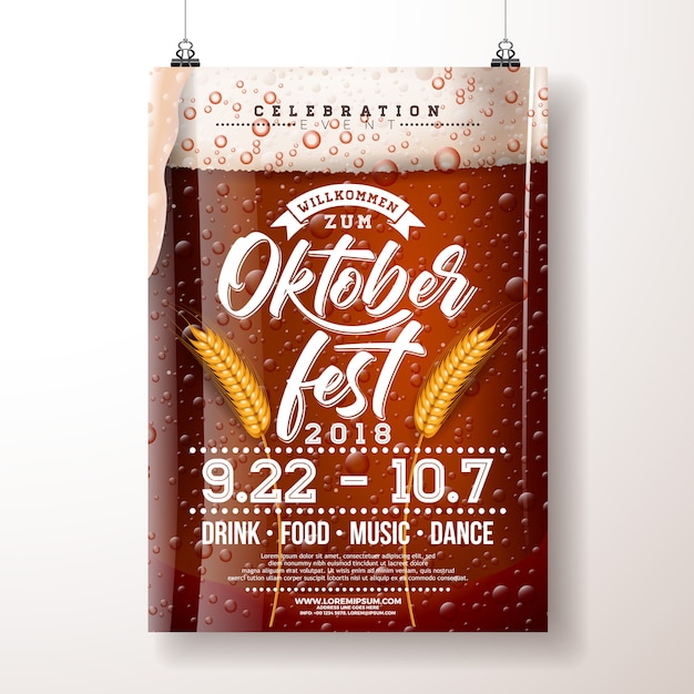 Vector oktoberfest partij poster illustratie