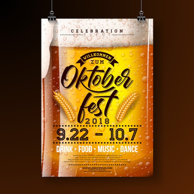 Vector oktoberfest party poster