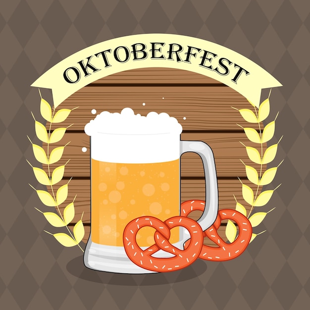 Oktoberfest poster beer vector illustration