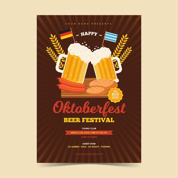 Vettore modello di poster dell'oktoberfest