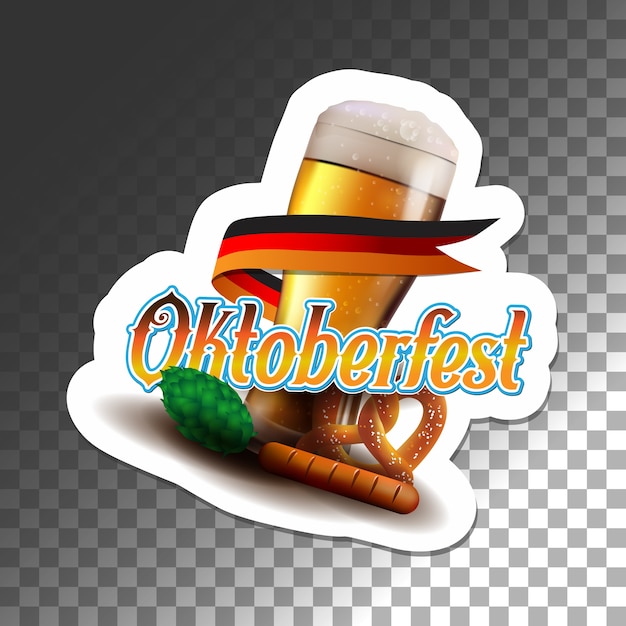 Oktoberfest poster vector illustratie sticker transparant