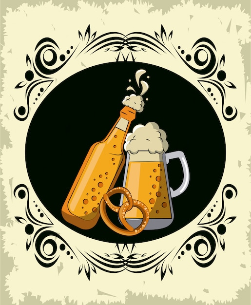 Vector oktoberfest round embleem