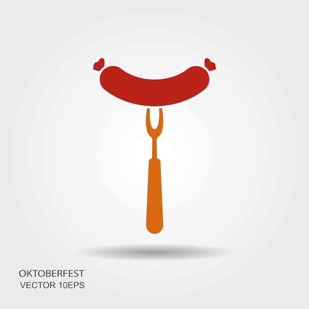 Oktoberfest sausage on fork