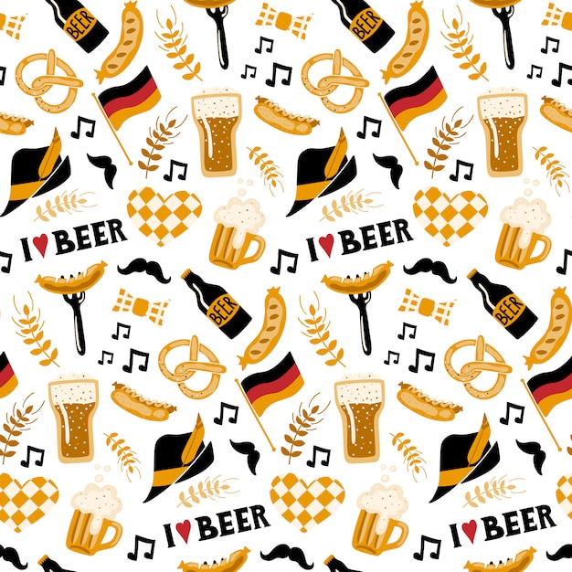 Vector oktoberfest seamless pattern.
