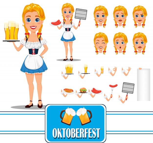 Oktoberfest. sexy roodharig meisje karakter