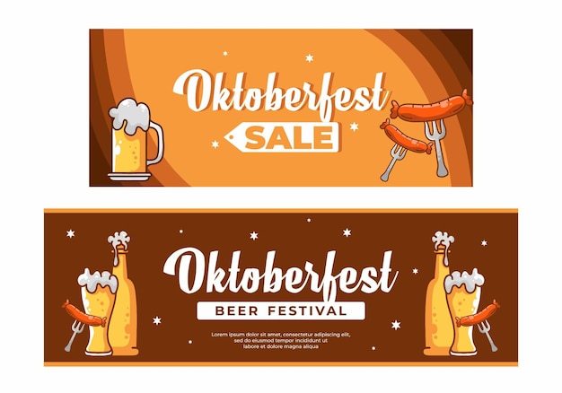 oktoberfest social media flat banner design