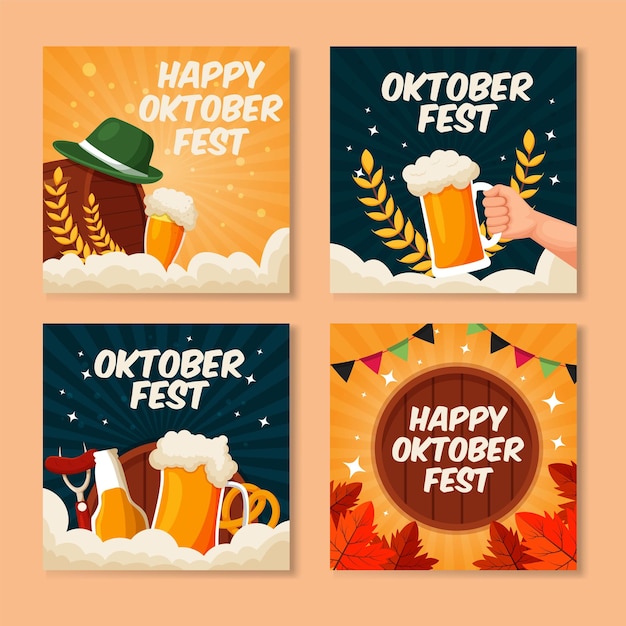 Vector oktoberfest social media post template