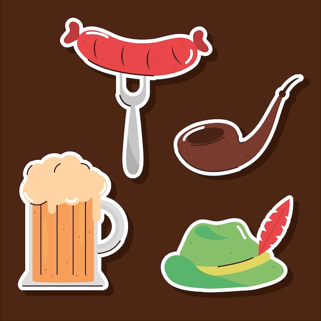 Oktoberfest stickers pictogrammen