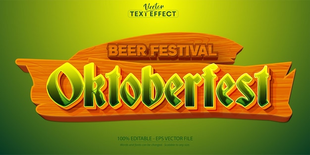 Oktoberfest text effect editable wooden text style