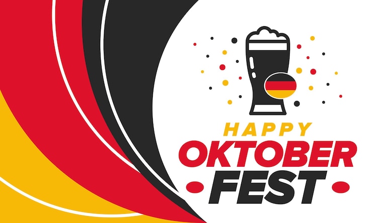 Vector oktoberfest traditional beer festival in germany happy celebration bavarian party german event