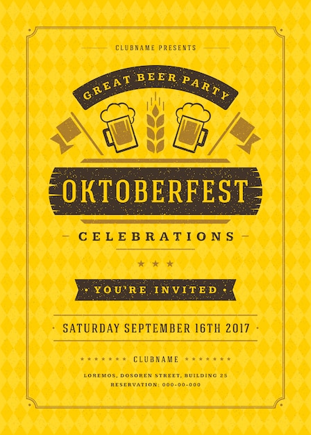 Oktoberfest typografische poster sjabloon