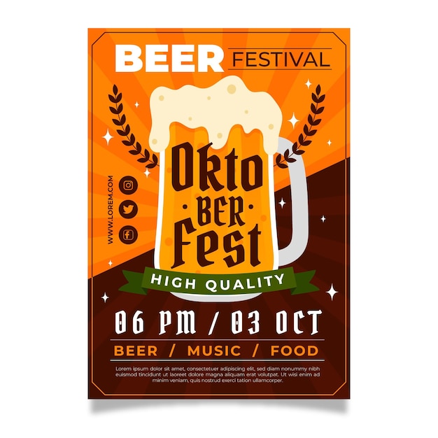 Oktoberfest verticale flyer-sjabloon