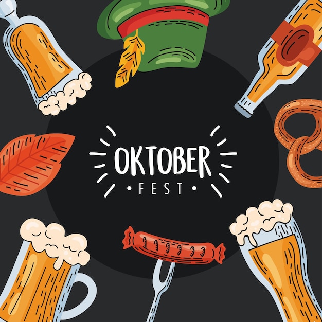 Oktoberfest viering belettering frame