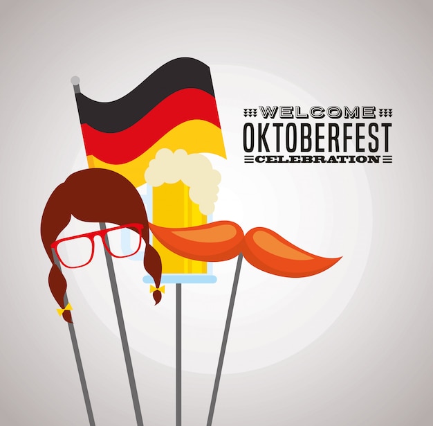 Oktoberfest viering illustratie, bierfestival