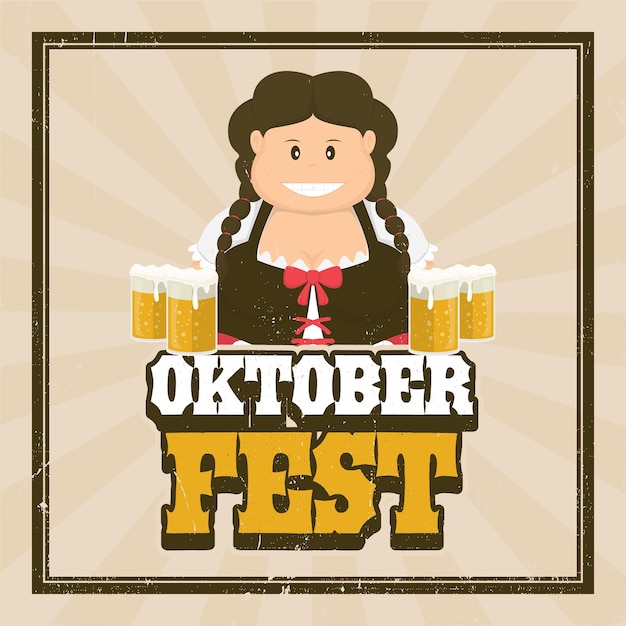 oktoberfest vintage poster, retro background