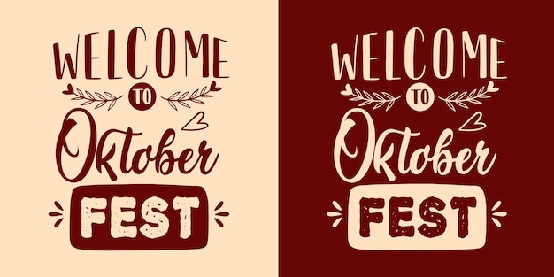 Oktoberfest welkom op Oktoberfest huid bruine kleur typografie lettering vectorontwerp